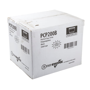 AmerCareRoyal Take-Out/Dine-In/Take-Out Containers/Portion Cups And Lids 2 oz. Poly Black Portion Cups, Case of 2,500