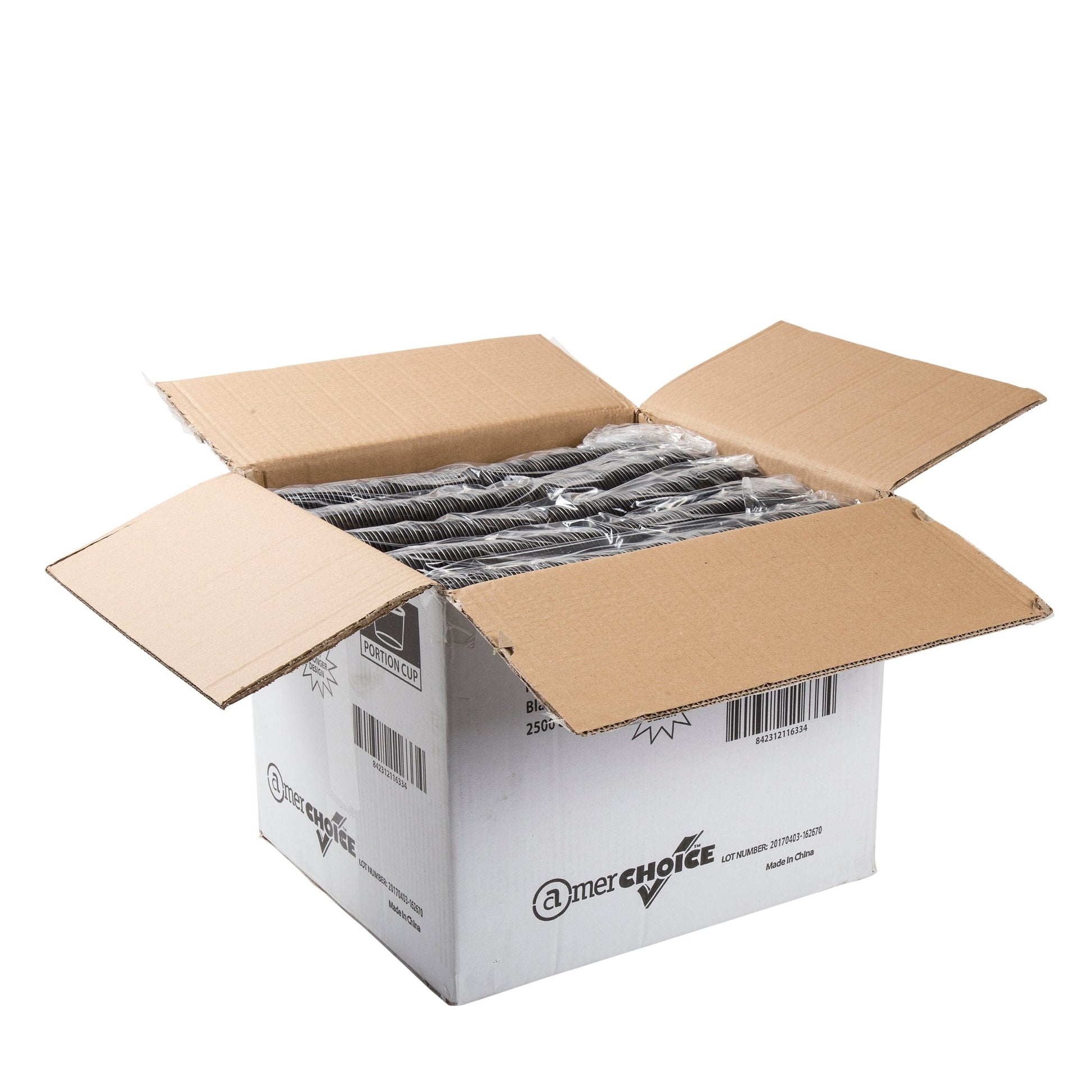 AmerCareRoyal Take-Out/Dine-In/Take-Out Containers/Portion Cups And Lids 2 oz. Poly Black Portion Cups, Case of 2,500