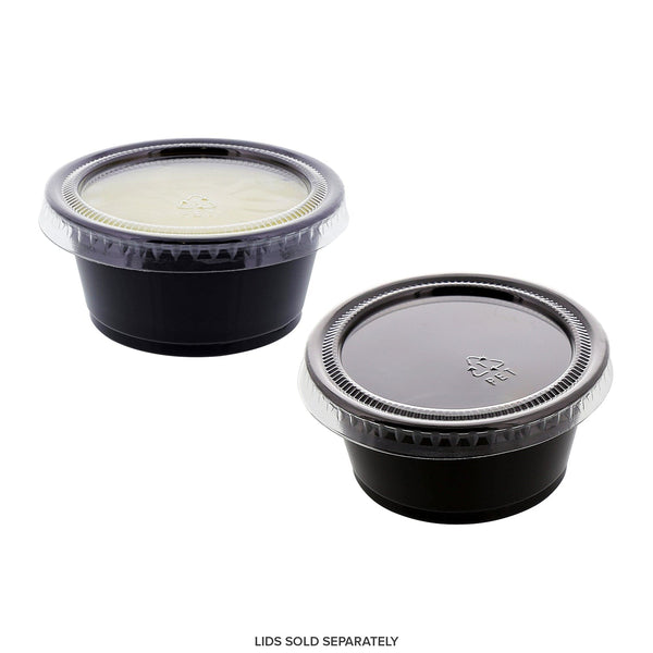 AmerCareRoyal Take-Out/Dine-In/Take-Out Containers/Portion Cups And Lids 2 oz. Poly Black Portion Cups, Case of 2,500