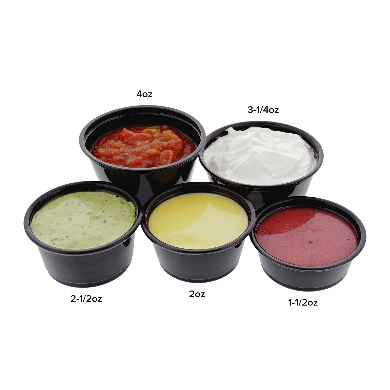 AmerCareRoyal Take-Out/Dine-In/Take-Out Containers/Portion Cups And Lids 2 oz. Poly Black Portion Cups, Case of 2,500