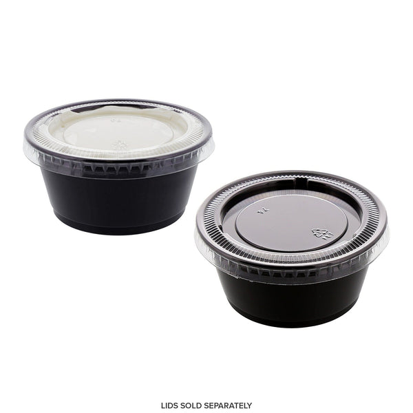 AmerCareRoyal Take-Out/Dine-In/Take-Out Containers/Portion Cups And Lids 3.25 oz. Poly Black Portion Cups, Case of 2,500