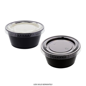 AmerCareRoyal Take-Out/Dine-In/Take-Out Containers/Portion Cups And Lids 3.25 oz. Poly Black Portion Cups, Case of 2,500