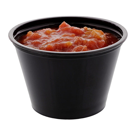 AmerCareRoyal Take-Out/Dine-In/Take-Out Containers/Portion Cups And Lids 4 oz. Poly Black Portion Cups, Case of 2,500