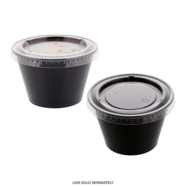 AmerCareRoyal Take-Out/Dine-In/Take-Out Containers/Portion Cups And Lids 4 oz. Poly Black Portion Cups, Case of 2,500