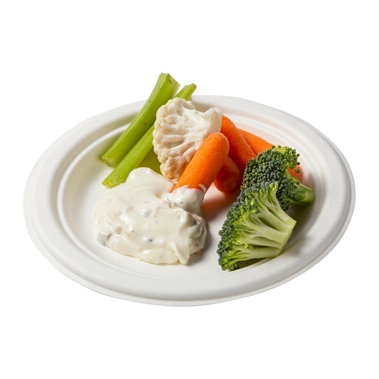 CiboWares.com Take-Out/Dine-In/Disposable Tableware/Disposable Plates 7" Round Heavy Molded Fiber Plates, Case of 1,000