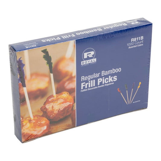 AmerCareRoyal Take-Out/Dine-In/Picks and Skewers/Party Picks Case of 10,000 Regular Bamboo Frill Picks, Case of 10,000