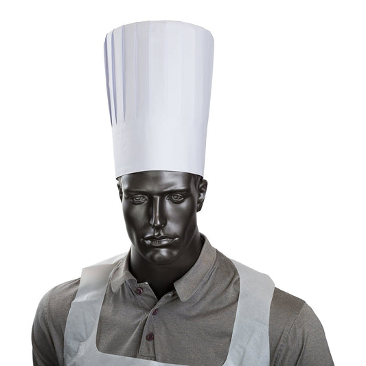 CiboWares.com Back of the House/Chef Hats and Hair Restraints/Chef Hats One Size 10" Pleated Chef Hats with Comfort Bands, Pack of 24