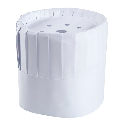 CiboWares.com Back of the House/Chef Hats and Hair Restraints/Chef Hats One Size 7" Pleated Chef Hats with Comfort Bands, Pack of 28