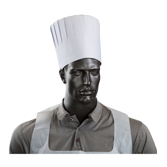 CiboWares.com Back of the House/Chef Hats and Hair Restraints/Chef Hats One Size 7" Pleated Chef Hats with Comfort Bands, Pack of 28