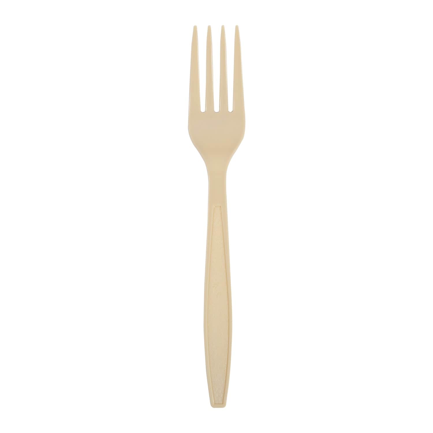 AmerCareRoyal Take-Out/Dine-In/Disposable Cutlery And Utensils/Disposable Cutlery/Disposable Forks Heavy Champagne Polystyrene Forks, Case of 1,000