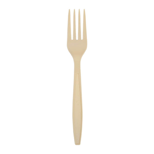 AmerCareRoyal Take-Out/Dine-In/Disposable Cutlery And Utensils/Disposable Cutlery/Disposable Forks Heavy Champagne Polystyrene Forks, Case of 1,000