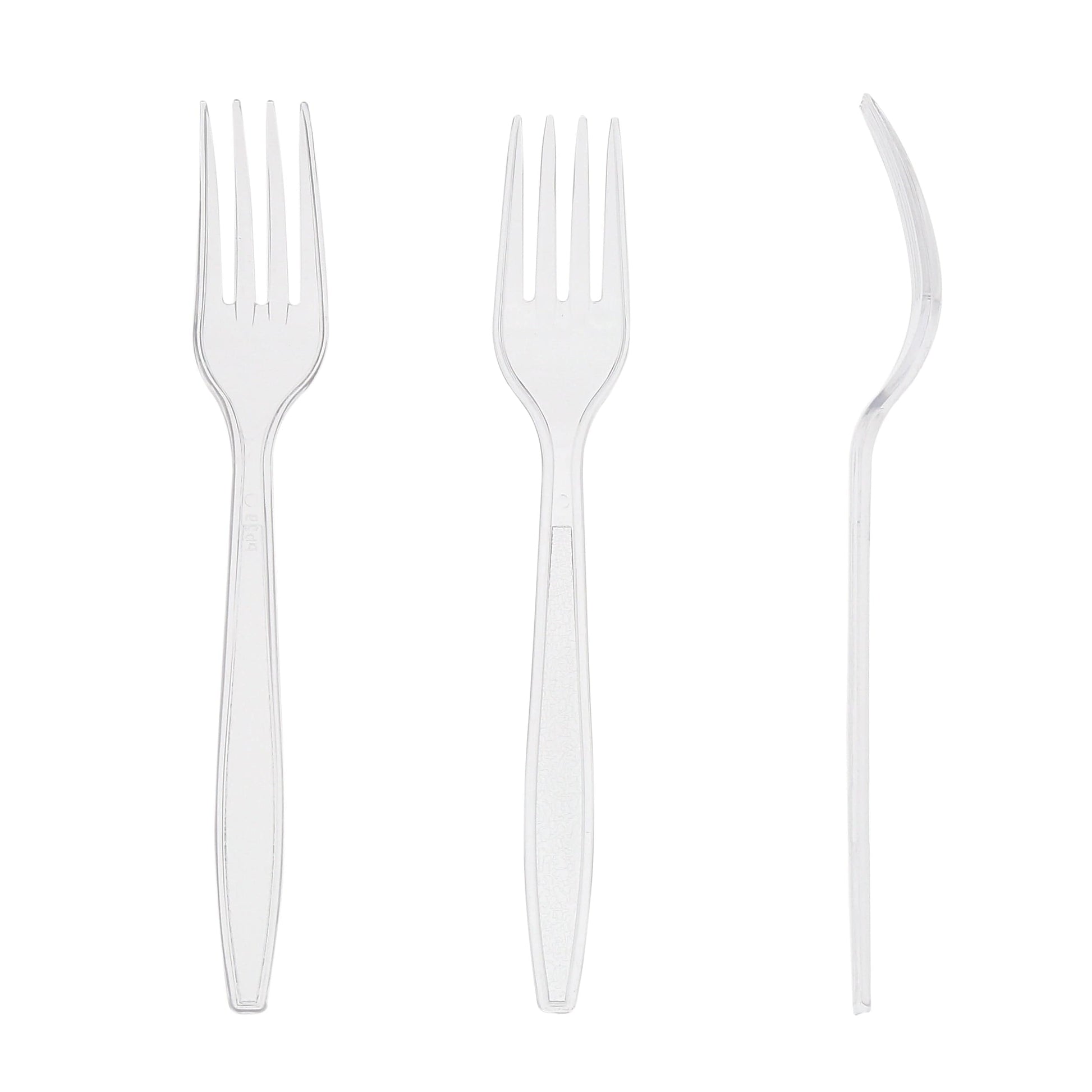 AmerCareRoyal Take-Out/Dine-In/Disposable Cutlery And Utensils/Disposable Cutlery/Disposable Forks Heavy Clear Polystyrene Forks, Case of 1,000