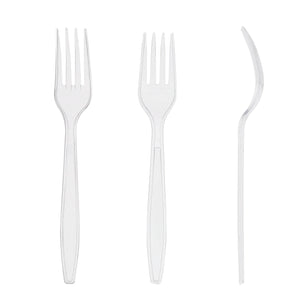 AmerCareRoyal Take-Out/Dine-In/Disposable Cutlery And Utensils/Disposable Cutlery/Disposable Forks Heavy Clear Polystyrene Forks, Case of 1,000