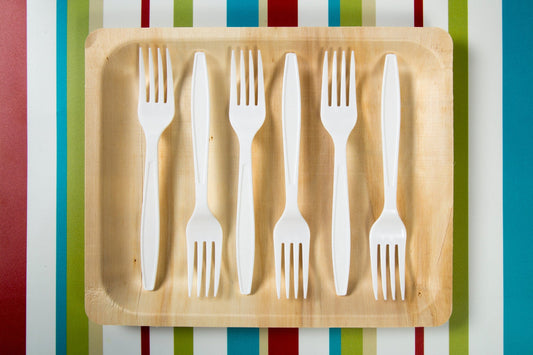 AmerCareRoyal Take-Out/Dine-In/Disposable Cutlery And Utensils/Disposable Cutlery/Disposable Forks Heavy White Polystyrene Forks, Case of 1,000