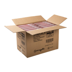 AmerCareRoyal Take-Out/Dine-In/Disposable Cutlery And Utensils/Disposable Cutlery/Disposable Forks Heavy Champagne Retail Boxed Polystyrene Forks, Case of 1,000