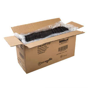 AmerCareRoyal Take-Out/Dine-In/Disposable Cutlery And Utensils/Disposable Cutlery/Disposable Spoons Heavy Black Polystyrene Teaspoons, Case of 1,000