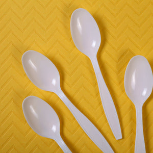 AmerCareRoyal Take-Out/Dine-In/Disposable Cutlery And Utensils/Disposable Cutlery/Disposable Spoons Heavy White Polystyrene Teaspoons, Case of 1,000