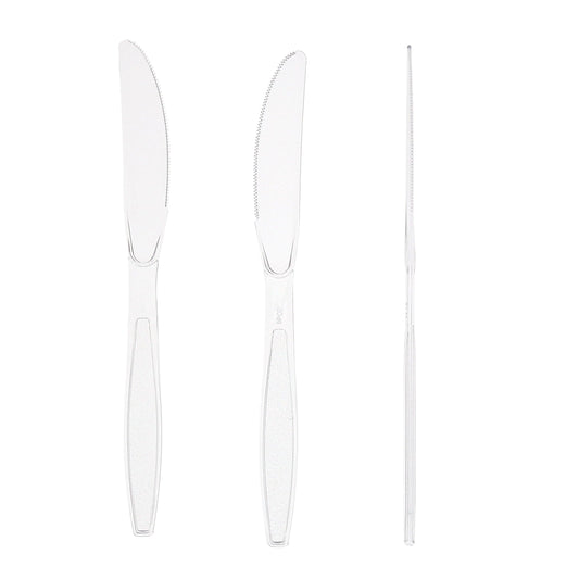 AmerCareRoyal Take-Out/Dine-In/Disposable Cutlery And Utensils/Disposable Cutlery/Disposable Knives Heavy Clear Polystyrene Knives, Case of 1,000