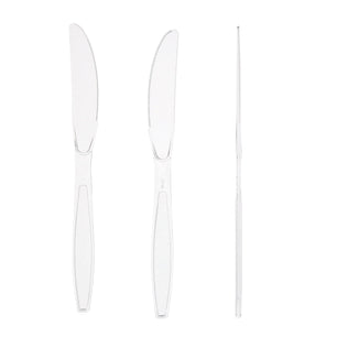 AmerCareRoyal Take-Out/Dine-In/Disposable Cutlery And Utensils/Disposable Cutlery/Disposable Knives Heavy Clear Polystyrene Knives, Case of 1,000