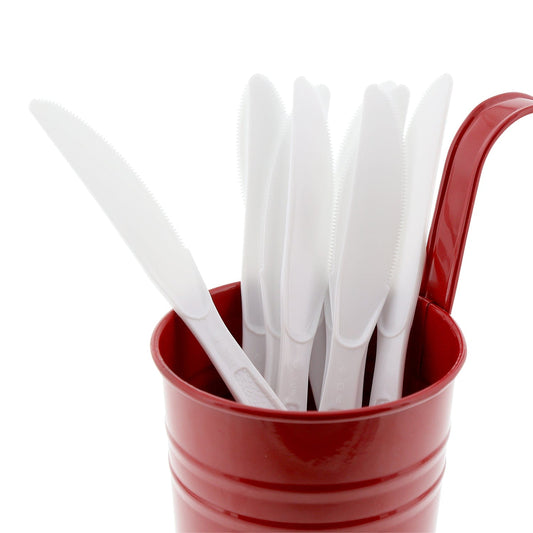 AmerCareRoyal Take-Out/Dine-In/Disposable Cutlery And Utensils/Disposable Cutlery/Disposable Knives Bulk Heavy White Polystyrene Knives, Case of 1,000