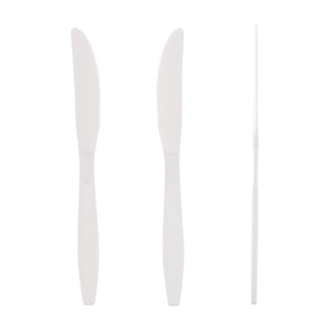 AmerCareRoyal Take-Out/Dine-In/Disposable Cutlery And Utensils/Disposable Cutlery/Disposable Knives Bulk Heavy White Polystyrene Knives, Case of 1,000