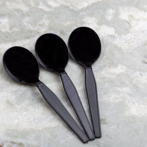 AmerCareRoyal Take-Out/Dine-In/Disposable Cutlery And Utensils/Disposable Cutlery/Disposable Spoons Medium Heavy Black Polystyrene Soup Spoons, Case of 1,000