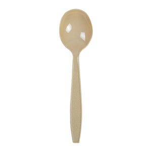 AmerCareRoyal Take-Out/Dine-In/Disposable Cutlery And Utensils/Disposable Cutlery/Disposable Spoons Bulk Heavy Champagne Polystyrene Soup Spoons, Case of 1,000