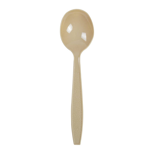 AmerCareRoyal Take-Out/Dine-In/Disposable Cutlery And Utensils/Disposable Cutlery/Disposable Spoons Bulk Heavy Champagne Polystyrene Soup Spoons, Case of 1,000