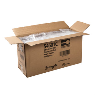 AmerCareRoyal Take-Out/Dine-In/Disposable Cutlery And Utensils/Disposable Cutlery/Disposable Spoons Bulk Heavy Clear Polystyrene Soup Spoons, Case of 1,000