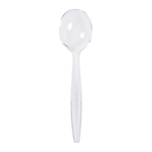 AmerCareRoyal Take-Out/Dine-In/Disposable Cutlery And Utensils/Disposable Cutlery/Disposable Spoons Bulk Heavy Clear Polystyrene Soup Spoons, Case of 1,000
