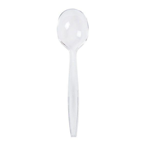 AmerCareRoyal Take-Out/Dine-In/Disposable Cutlery And Utensils/Disposable Cutlery/Disposable Spoons Bulk Heavy Clear Polystyrene Soup Spoons, Case of 1,000