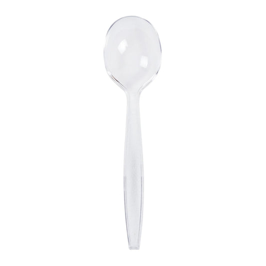 AmerCareRoyal Take-Out/Dine-In/Disposable Cutlery And Utensils/Disposable Cutlery/Disposable Spoons Bulk Heavy Clear Polystyrene Soup Spoons, Case of 1,000