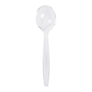 AmerCareRoyal Take-Out/Dine-In/Disposable Cutlery And Utensils/Disposable Cutlery/Disposable Spoons Bulk Heavy Clear Polystyrene Soup Spoons, Case of 1,000