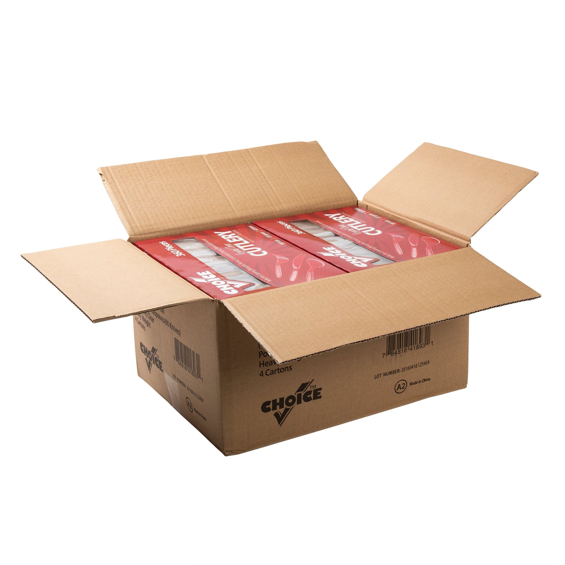 AmerCareRoyal Take-Out/Dine-In/Disposable Cutlery And Utensils/Disposable Cutlery/Disposable Cutlery Kits Heavy Clear Polystyrene Forks-Spoons-Knives, Case of 1,440