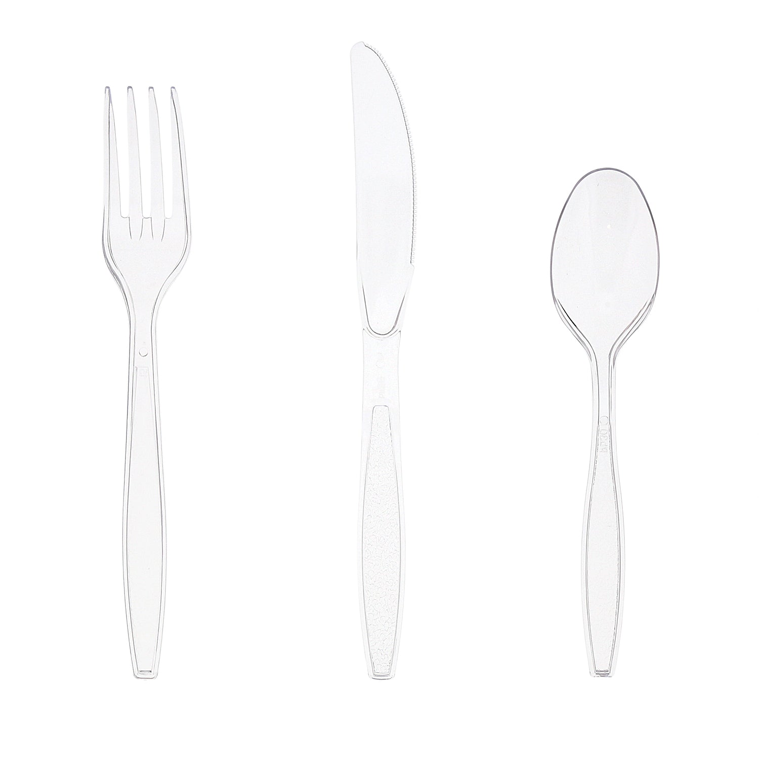 AmerCareRoyal Take-Out/Dine-In/Disposable Cutlery And Utensils/Disposable Cutlery/Disposable Cutlery Kits Heavy Clear Polystyrene Forks-Spoons-Knives, Case of 1,440