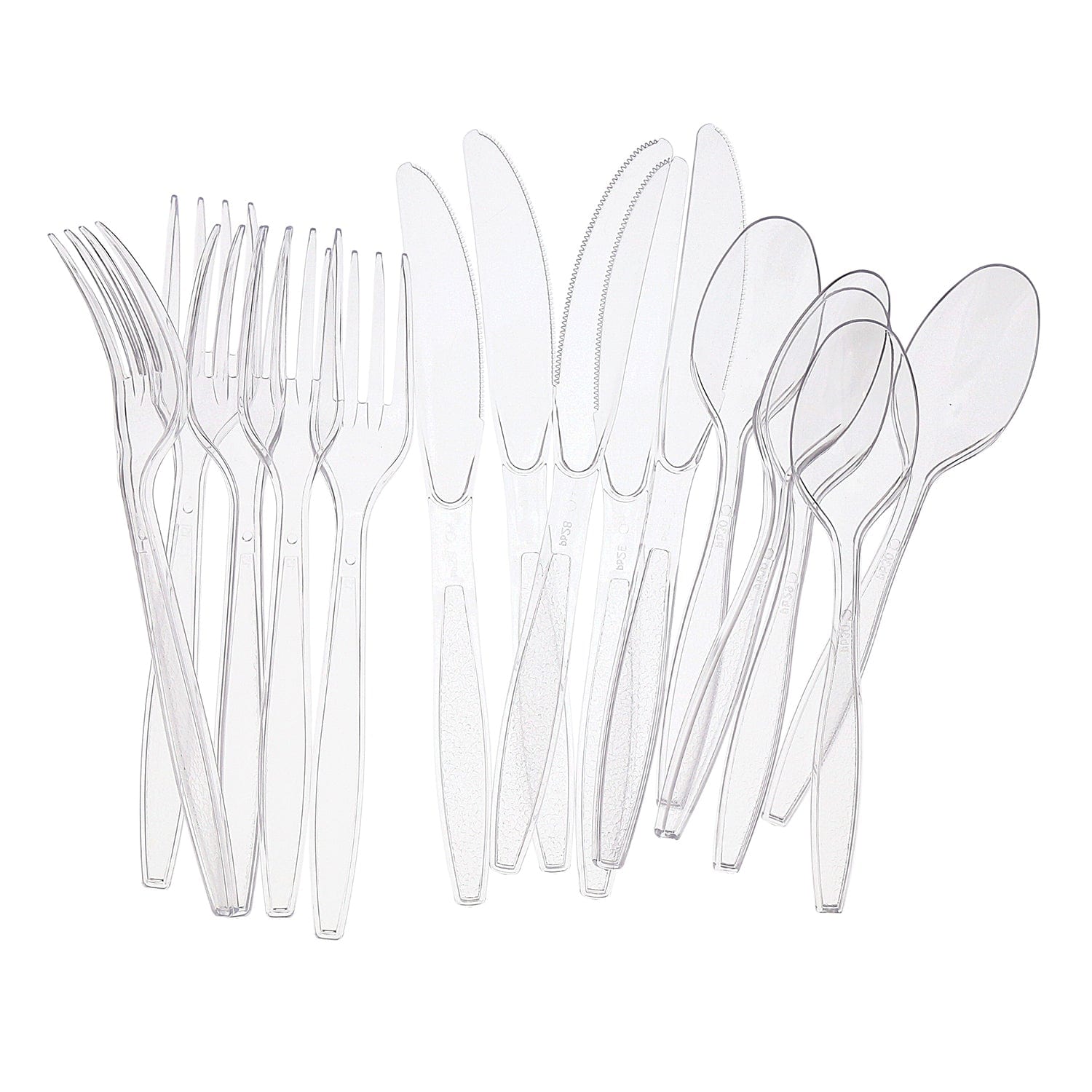AmerCareRoyal Take-Out/Dine-In/Disposable Cutlery And Utensils/Disposable Cutlery/Disposable Cutlery Kits Heavy Clear Polystyrene Forks-Spoons-Knives, Case of 1,440
