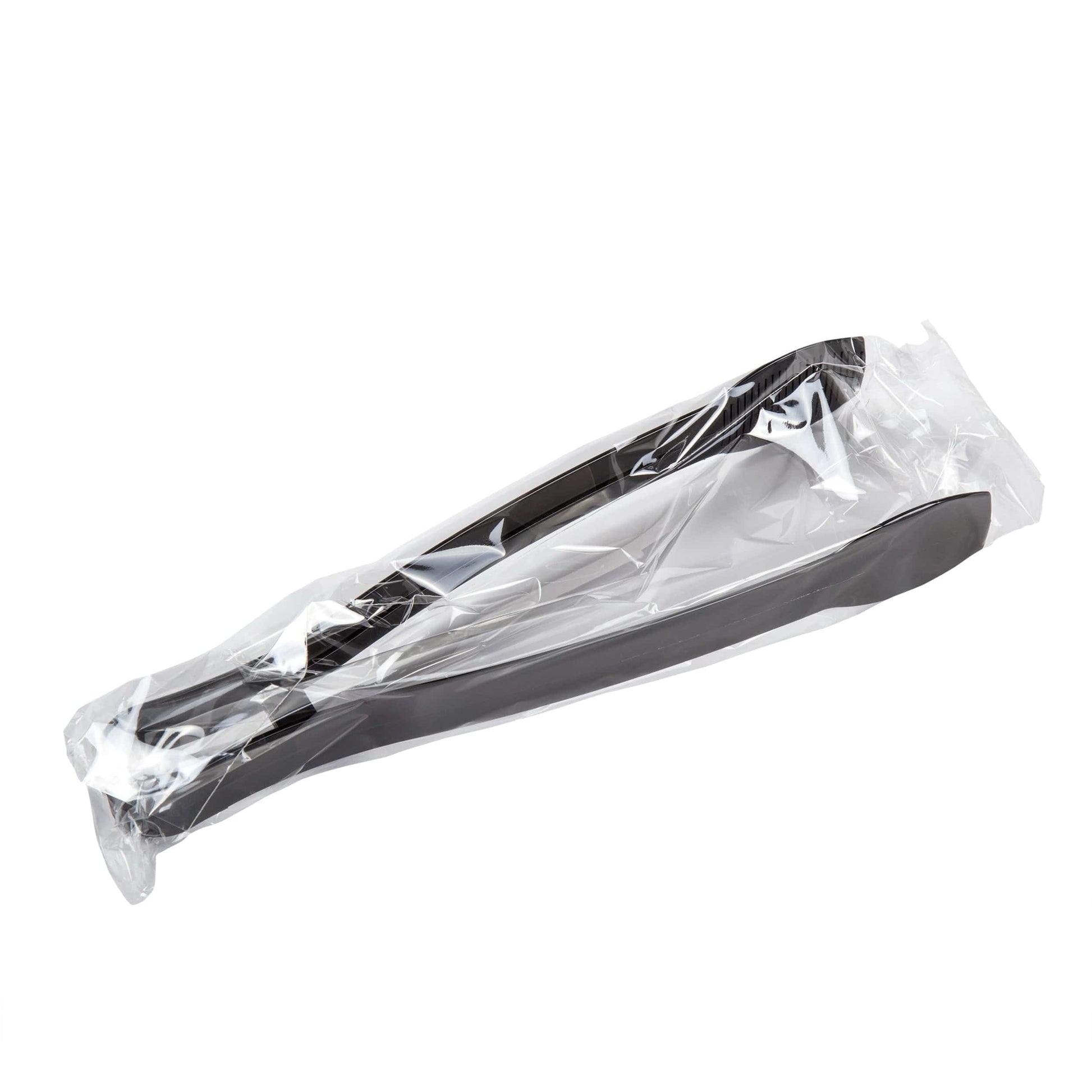 AmerCareRoyal Take-Out/Dine-In/Disposable Cutlery And Utensils/Disposable Utensils Black Polystyrene Individually Wrapped Tongs, Case of 48