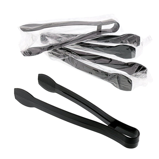 AmerCareRoyal Take-Out/Dine-In/Disposable Cutlery And Utensils/Disposable Utensils Black Polystyrene Individually Wrapped Tongs, Case of 48