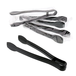 AmerCareRoyal Take-Out/Dine-In/Disposable Cutlery And Utensils/Disposable Utensils Black Polystyrene Individually Wrapped Tongs, Case of 48