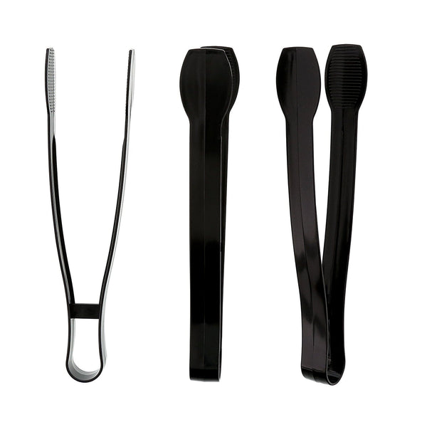 AmerCareRoyal Take-Out/Dine-In/Disposable Cutlery And Utensils/Disposable Utensils Black Polystyrene Individually Wrapped Tongs, Case of 48