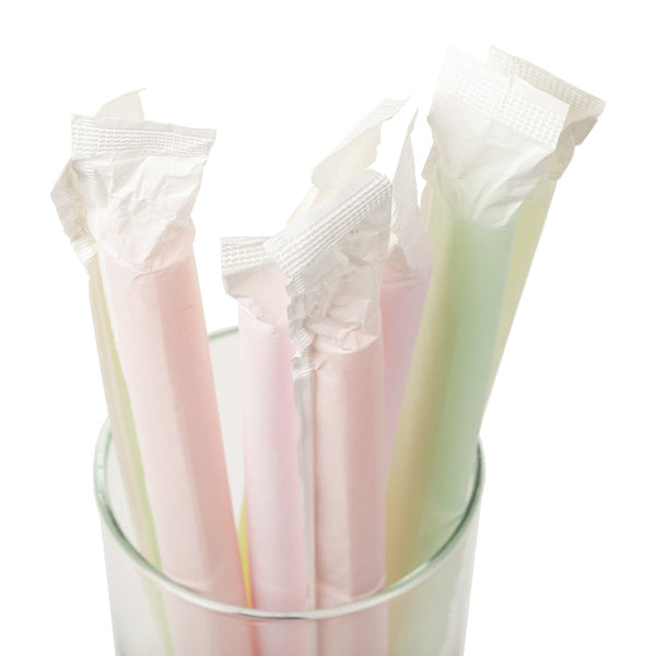 8.5 Colossal Paper Wrapped Neon Straws, Case of 2,000 – CiboWares