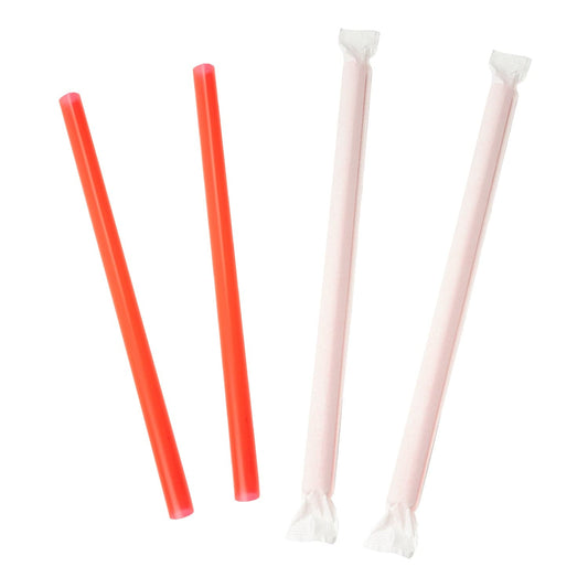 AmerCareRoyal Take-Out/Dine-In/Disposable Beverage Supplies/Straws 8.5" Colossal Red Paper Wrapped Straws, Case of 2,000