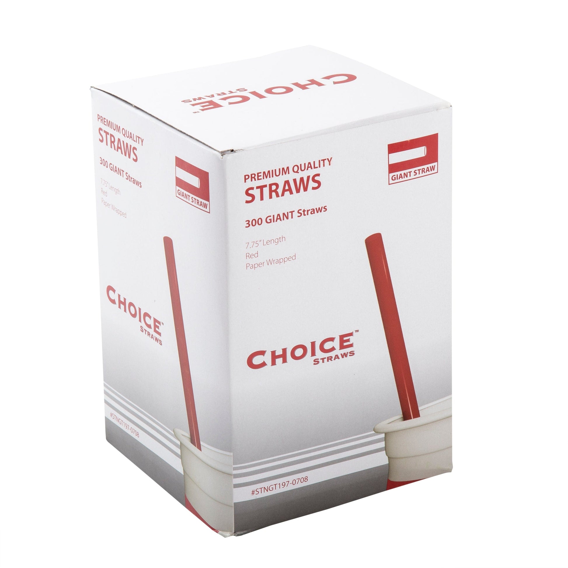 AmerCareRoyal Take-Out/Dine-In/Disposable Beverage Supplies/Straws 7.75" Giant Red Paper Wrapped Straws, Case of 7,200