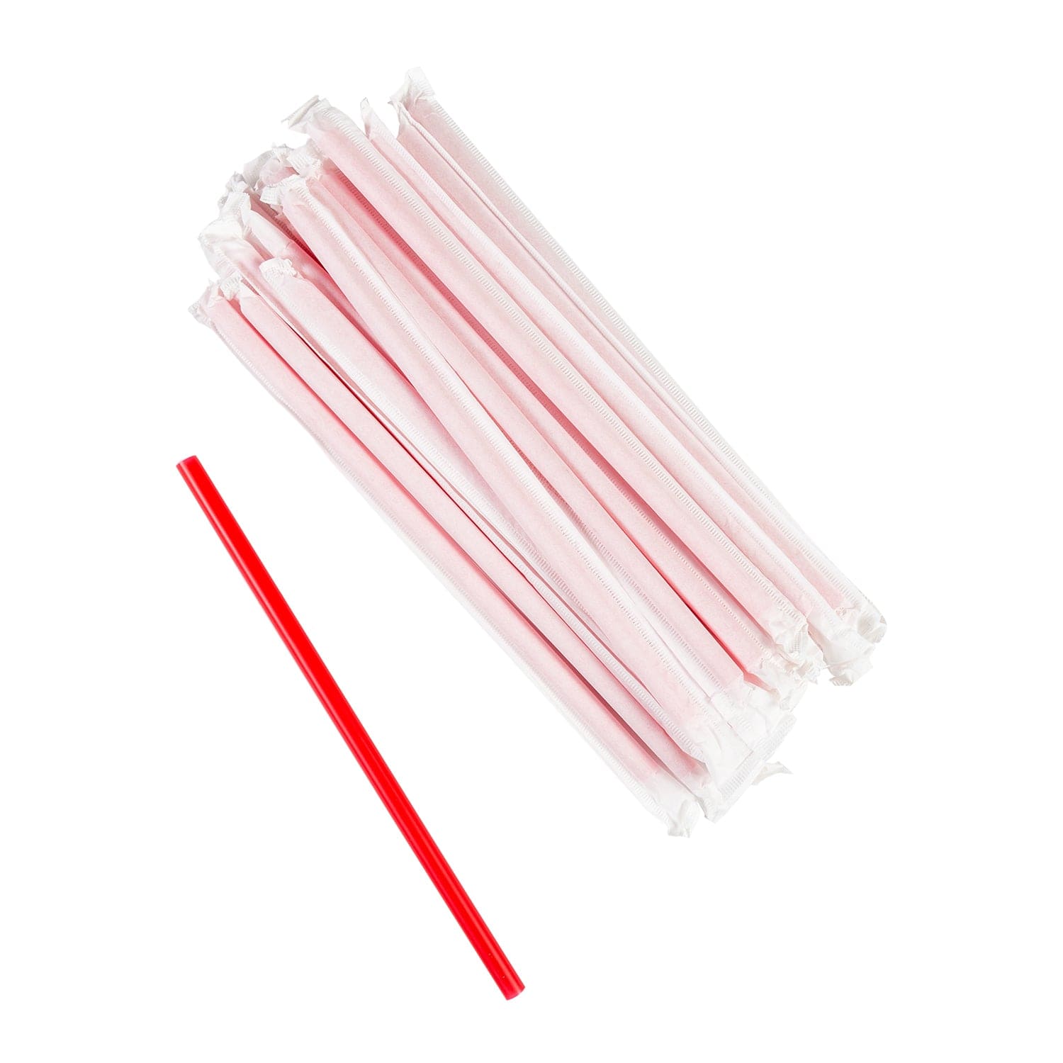 AmerCareRoyal Take-Out/Dine-In/Disposable Beverage Supplies/Straws 7.75" Giant Red Paper Wrapped Straws, Case of 7,200