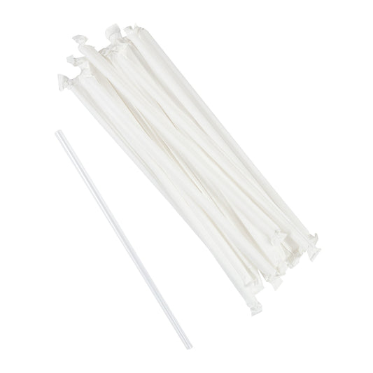 AmerCareRoyal Take-Out/Dine-In/Disposable Beverage Supplies/Straws 10.25" Giant Clear Paper Wrapped Straws, Case of 1,200