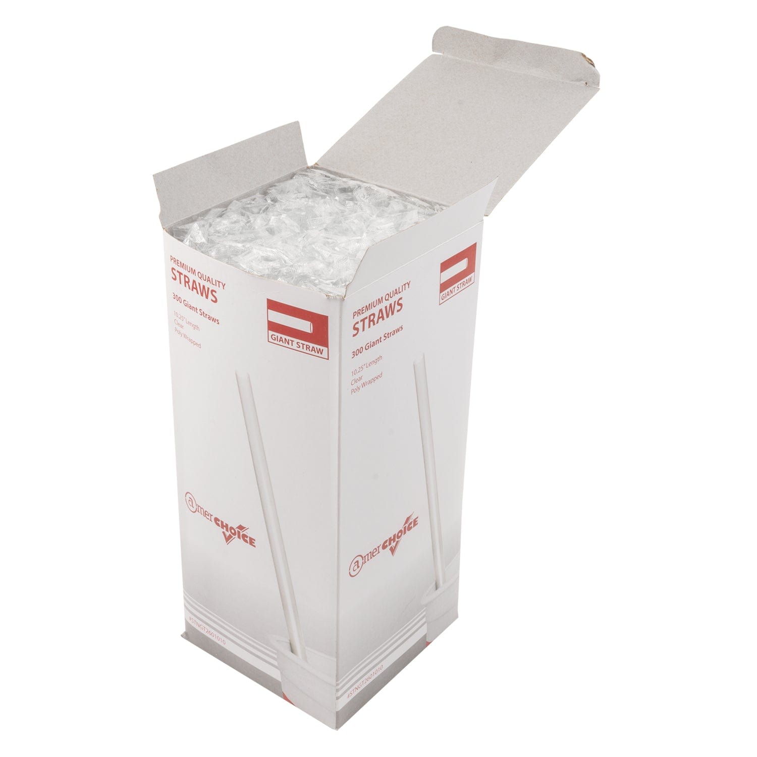 AmerCareRoyal Take-Out/Dine-In/Disposable Beverage Supplies/Straws 10.25" Giant Clear Poly Wrapped Straws, Case of 4,800