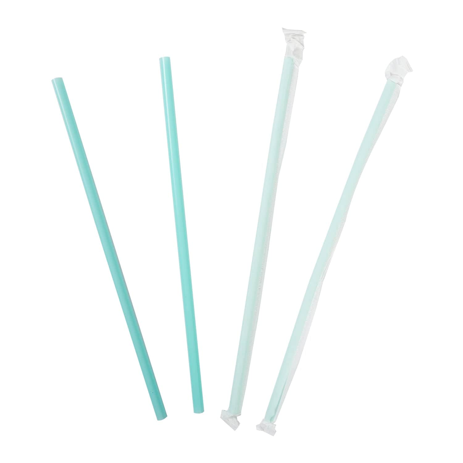 10.25" Giant Blue Paper Wrapped Straws, Case of 1,200