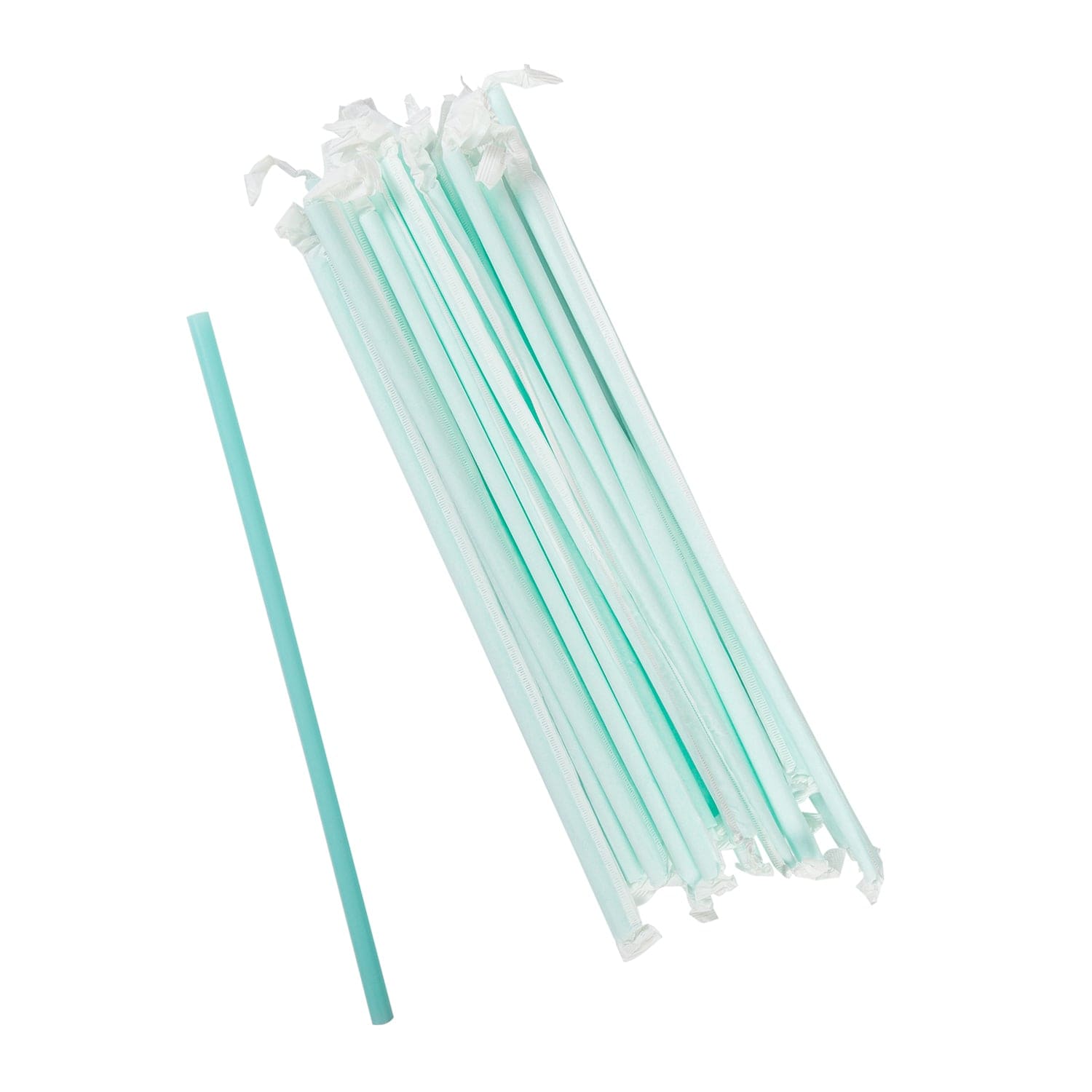 AmerCareRoyal Take-Out/Dine-In/Disposable Beverage Supplies/Straws 10.25" Giant Blue Paper Wrapped Straws, Case of 1,200