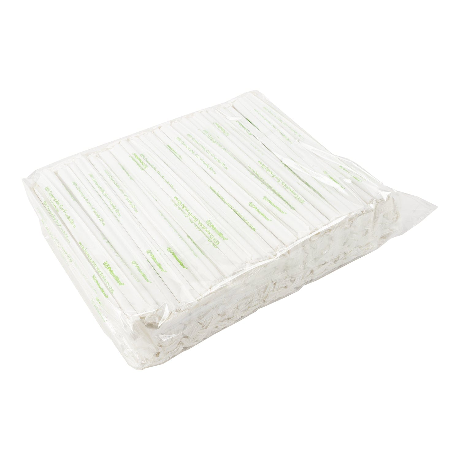 CiboWares.com Take-Out/Dine-In/Disposable Beverage Supplies/Straws 8.5" Giant Milky White/Transparent Paper Wrapped PLA Straws, Case of  7,200
