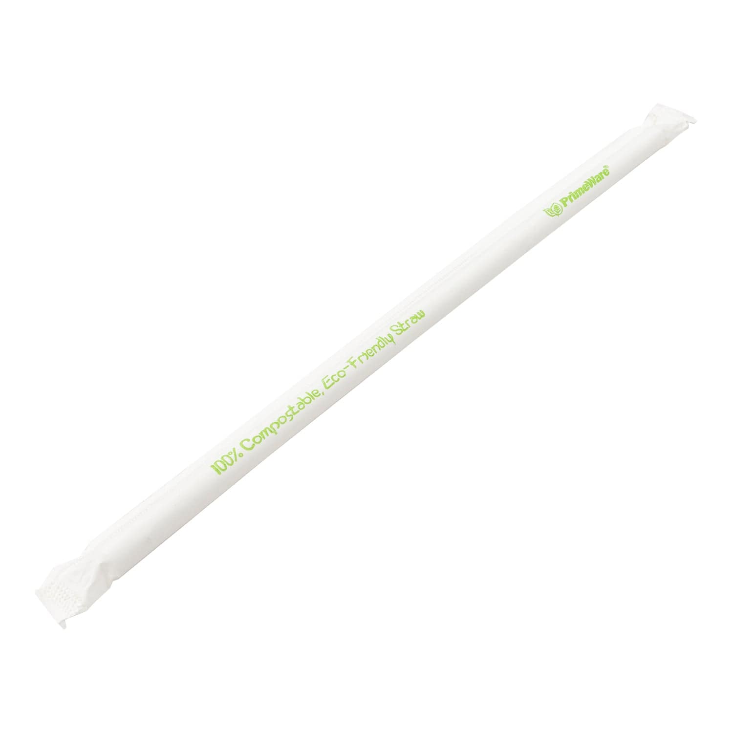 CiboWares.com Take-Out/Dine-In/Disposable Beverage Supplies/Straws 8.5" Giant Milky White/Transparent Paper Wrapped PLA Straws, Case of  7,200